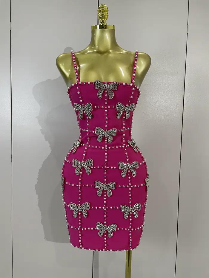 Elegantné a luxusné pletené minišaty pre ženy s mašľami