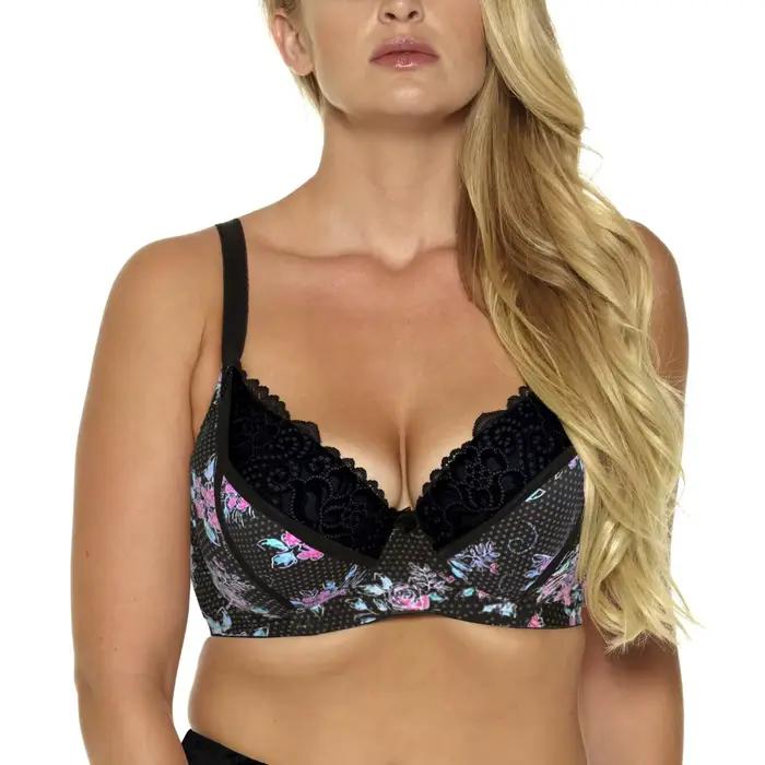 Soutien-gorge à armatures en dentelle, imprimé, Sexy, à la mode, Push-Up, bonnet 3/4, pour femmes, intimes, 36-46, grande taille, C-D-DD-DDD-E-F-G