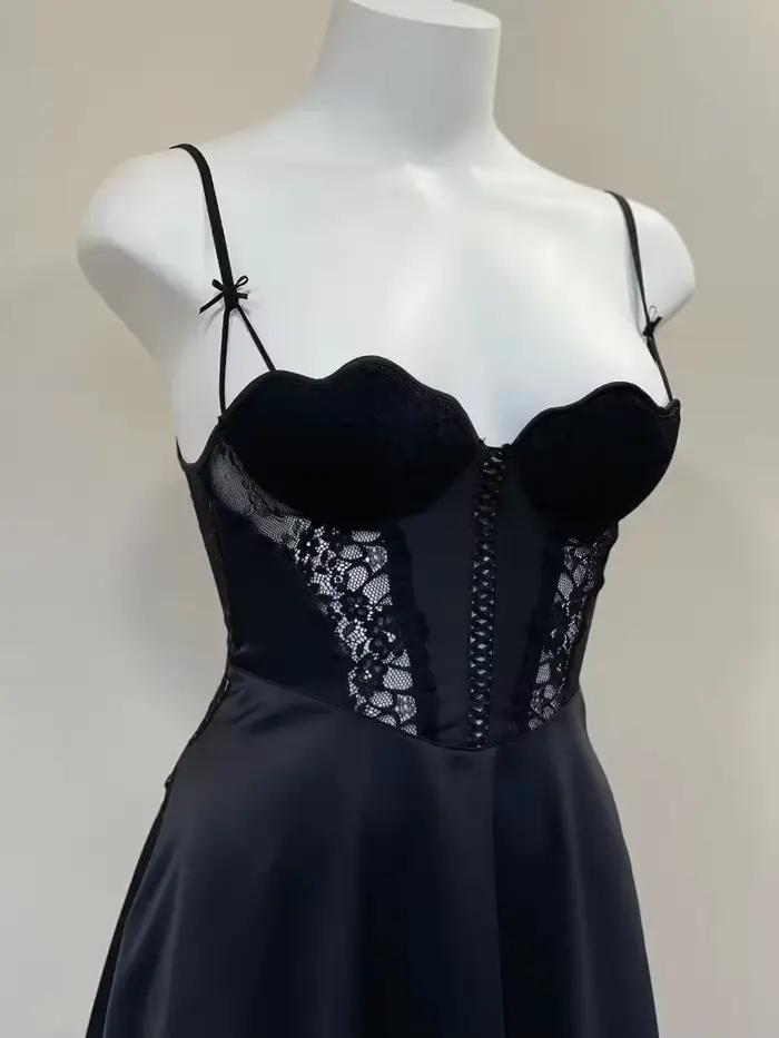 Chemise de nuit élégante en soie douce, vêtements de nuit Sexy pour femmes, Lingerie érotique, vêtements de nuit d'été en dentelle ajourée pour dames