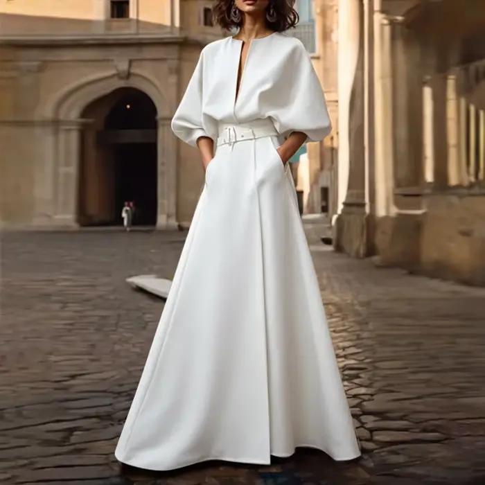 Modigirl 2025 nová móda svadobné šaty pre ženy leto jar hlboký výstrih do V večierok narodeniny žena elegantné