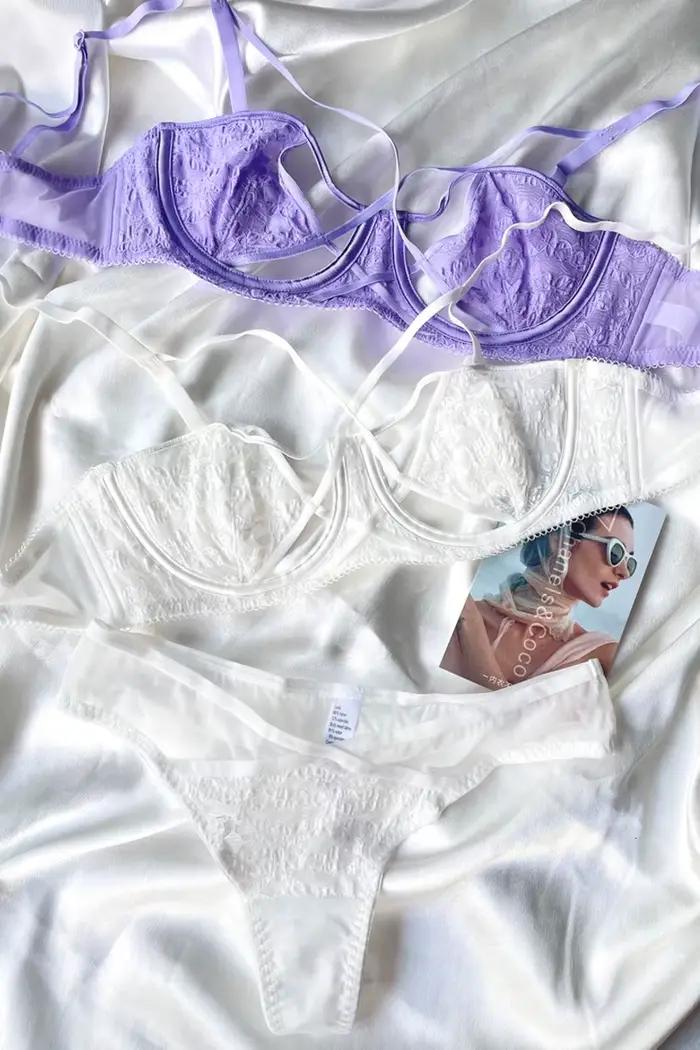 Soutien-gorge sexy à bretelles pour femmes, sous-vêtements en dentelle, section fine, avec anneau en acier, push up, lingerie grande taille avec sous-vêtements, costume pour dames