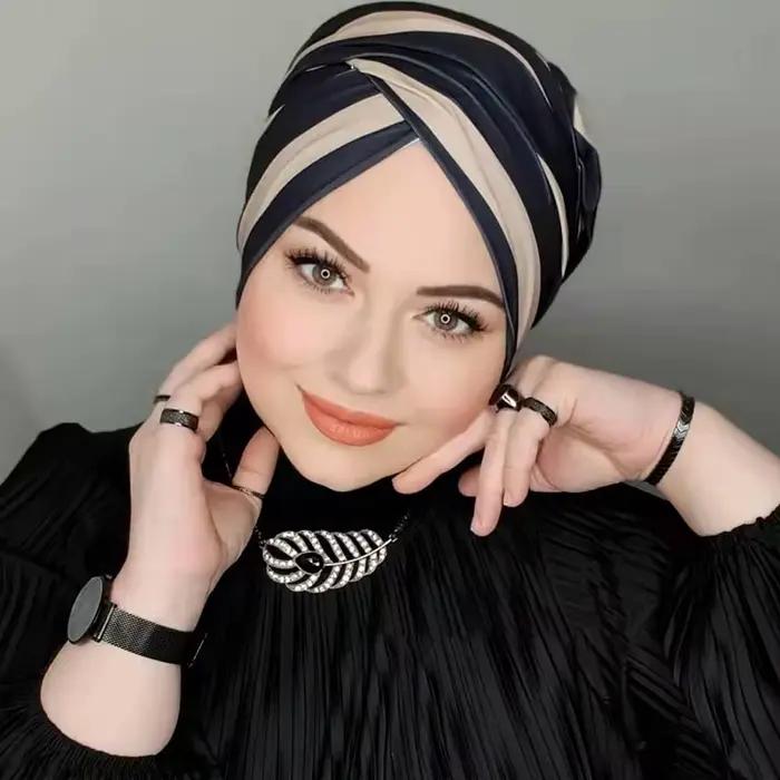 Módny moslimský čierny perlový Modal Hidžáb podkapucňa Abaya Hidžáby pre ženy Abayas Jersey šatka šaty