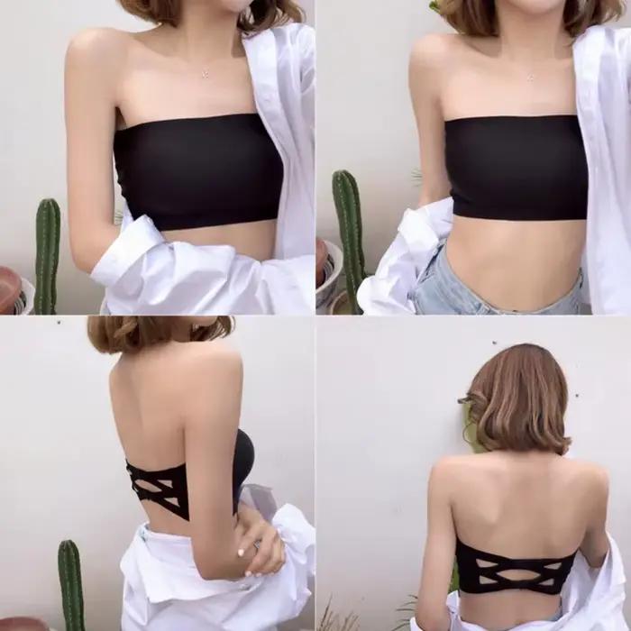 Bezšvový bezramienkový bandeau podprsenka pre ženy