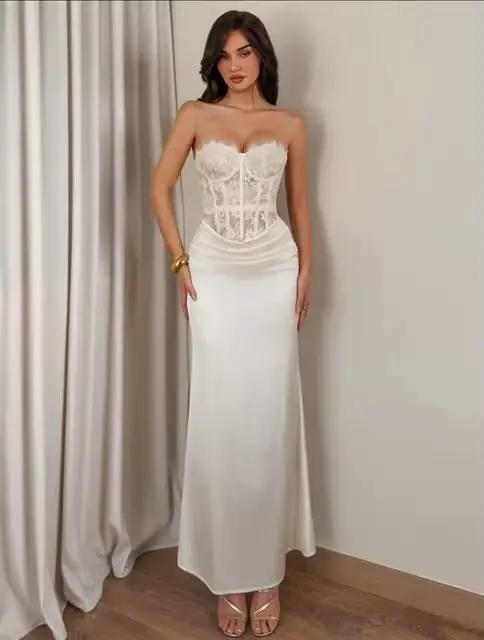 Robe de mariée sirène en satin avec corset en dentelle, décolleté cœur, taille froncée, robe de soirée de mariée personnalisée, Vestido De Novia