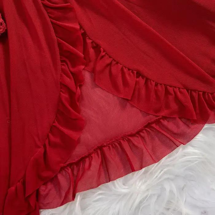 Priesvitná červená sexy bielizeň pre ženy