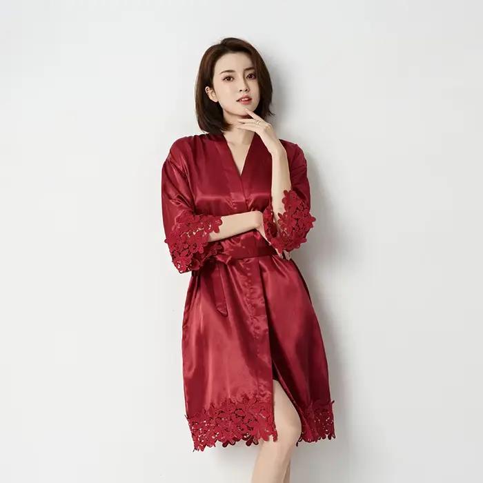 Élégant dentelle équipe mariée mariage peignoir Robe de mariée mariée demoiselle d'honneur Robes de mariée femme Bachelorette poule fête