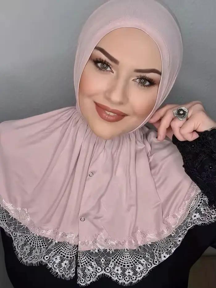 Instantánny turban z čipky Modal Hidžáb Abája Hidžáby pre ženy