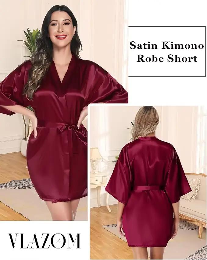 Zelená nočná košeľa, jednofarebné kimono