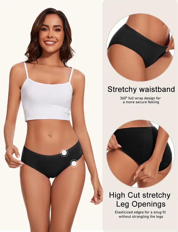 3 pièces culottes menstruelles femme flux très abondant sous-vêtements menstruels taille mi haute culotte période anti-fuite pour filles dames