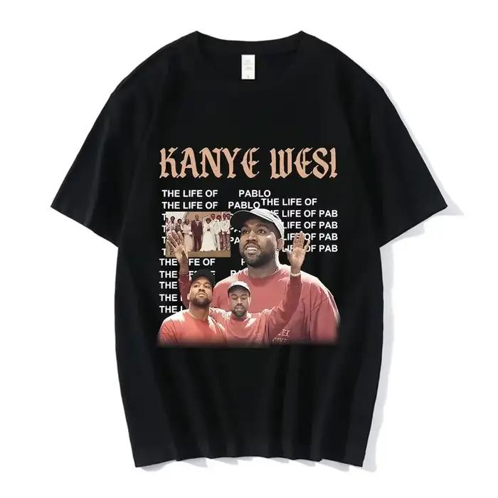 Vtipné Kanye West Meme Tričko pre mužov Vintage Hip Hop Rap Štýl