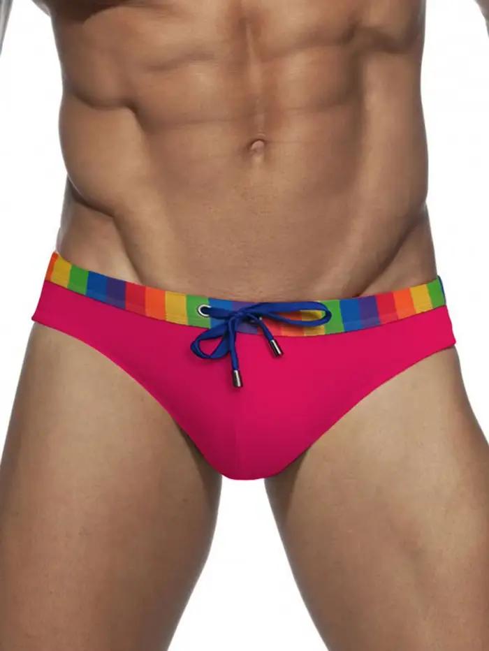Maillots de bain hommes en polyester élasthanne avec motif pastille patchwork pour activités aquatiques sur la plage et en mer