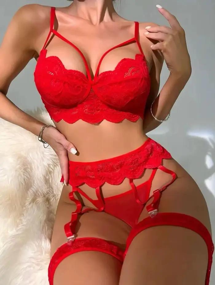 Sexi Babydoll dentelle soutien-gorge et culotte ensemble Perspective sexe Costumes érotiques ensemble de Lingerie sous-vêtements robe porno Lingerie Sexy pour les femmes