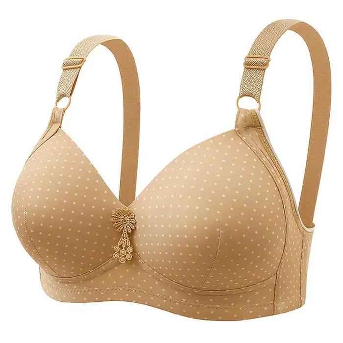 Soutien-gorge imprimé Floral de grande taille, tissu Polyester fin et respirant, confortable, conception de boucle à trois rangées pour les mères d'âge moyen