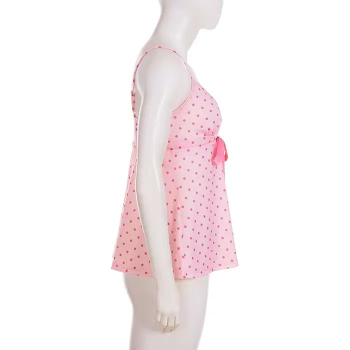 Camisole en polyester aux motifs pois élégante et légèrement extensible pour femmes juniors occasions estivales et festivals de musique ```