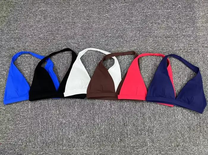 Soutien-gorge de Sport Sexy à col en v pour femmes, sous-vêtements de Sport, col licou, haut dos nu pour Fitness, vêtements de Yoga, soutien-gorge actif avec bonnets, blanc