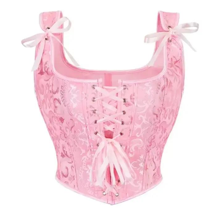 Corset Vintage pour femmes, haut court, débardeur gothique à lacets, Bustier désossé, bretelles, vêtements amincissants, façonnant la taille