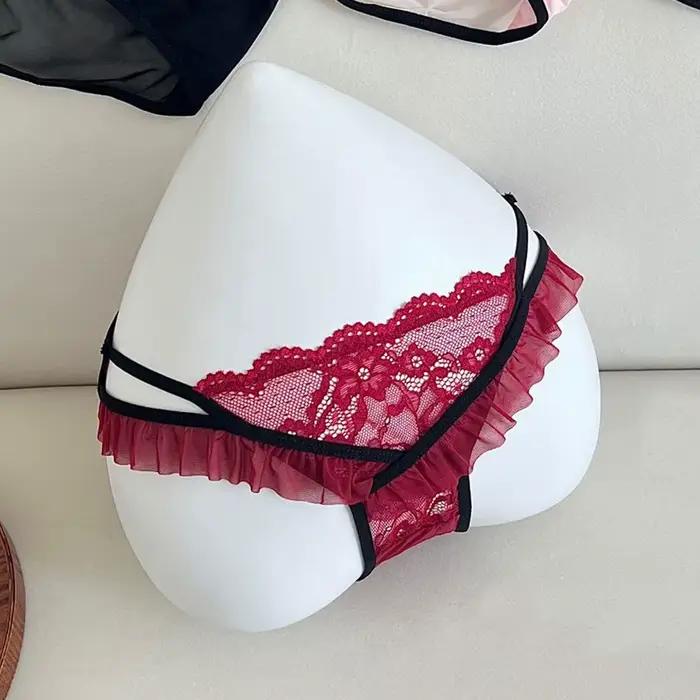 Sexy a čistá túžba dámske nohavičky s čipkovaným lemom