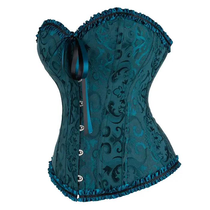 Bustiers et Corsets Sexy en dentelle florale pour femmes, Vintage, gothique, surbuste, Satin, Lingerie Jacquard, Corselet