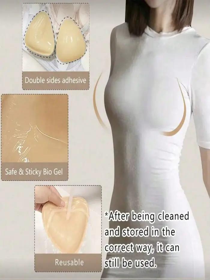 Adhésifs de soutien-gorge push-up 3D en silicone pour robes, maillots de bain et hauts caraco amélioration de la forme de la poitrine invisible pour femmes