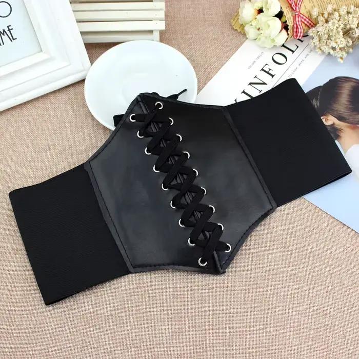 Body noir Shapewear femmes vêtements gothiques sous le buste taille Cincher formateur Pu cuir élastique Sexy mariée Corsets et Bustiers