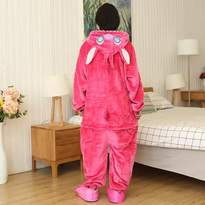 Costumes de cosplay Lilo & Stitch pour femmes et hommes, combinaison de dessin animé, pyjama à capuche mignon pour adultes, combinaison pour Halloween, fête de Noël