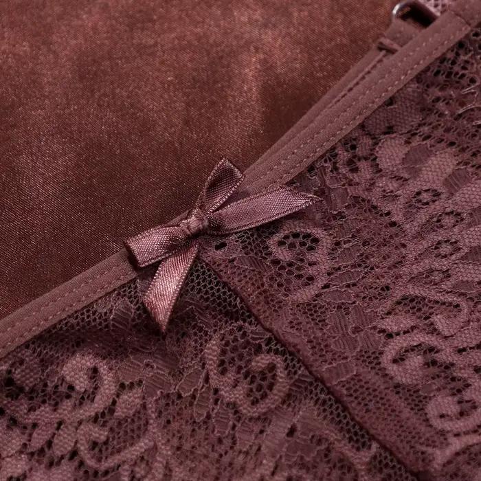 String sexy pour femme avec ceinture réglable, motif floral en dentelle, respirant, couleur unie, lingerie intime confortable