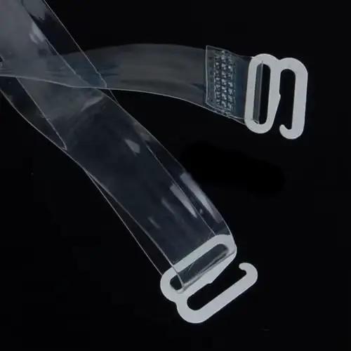 6 paires de sangles de soutien-gorge à boucle en Silicone, ceinture, élastique, Transparent, accessoires intimes réglables