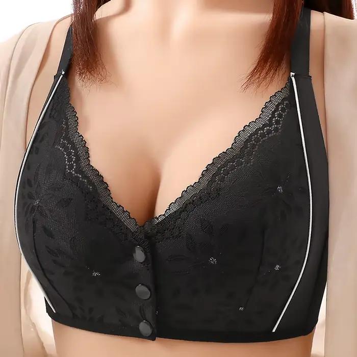 Soutien-gorge sans armatures à boucle avant, respirant et sans coutures, pour femmes, avec effet de rassemblement pour poitrines généreuses, anti-affaissement