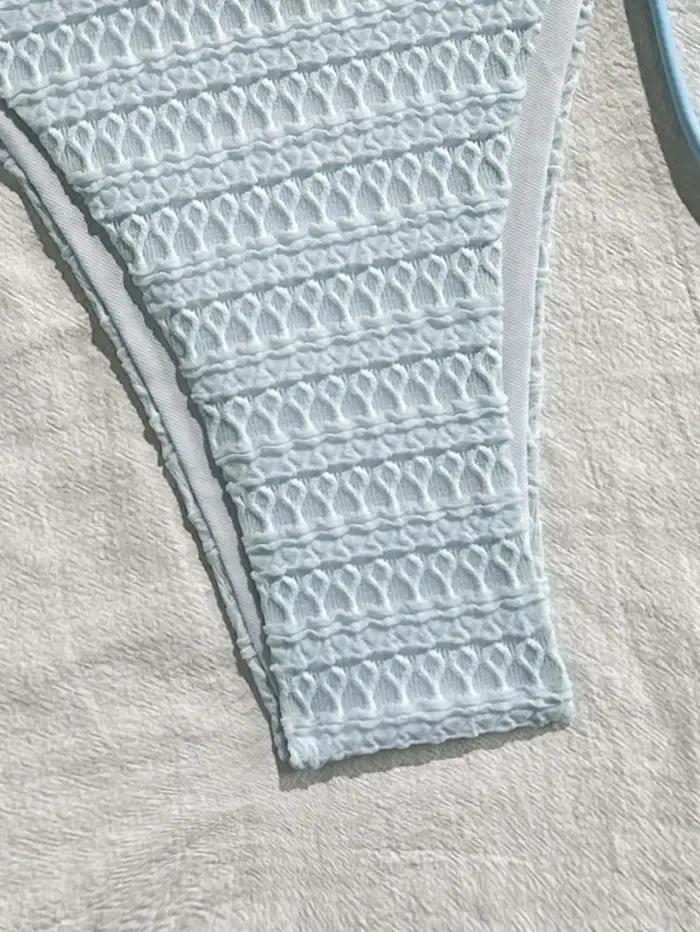 Sexy bleu ciel Micro Bikini 2026 femmes métal étoile de mer ornement plissé Push Up cravate côté string maillot de bain plage maillot de bain maillots de bain