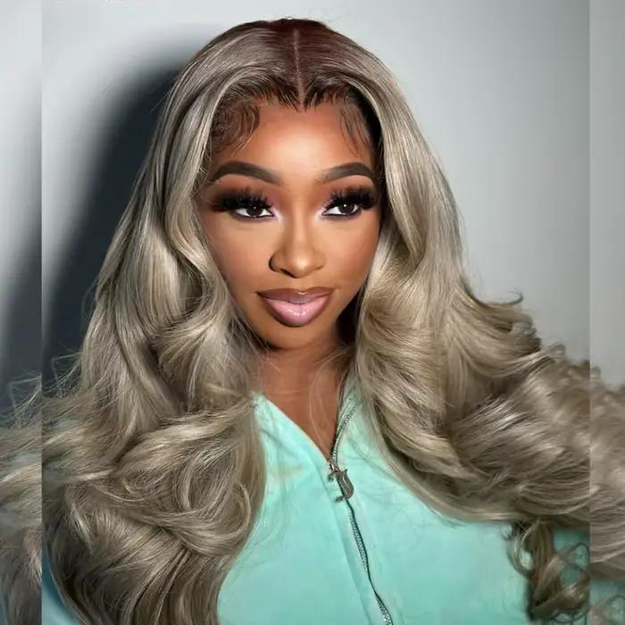 Parochne Lace Front 13x4 Ombré Blond s Farebnými Korienkami pre Ženy
