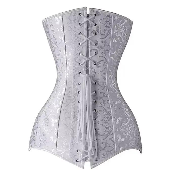 Gotický ženský korzet Dlhý trup oblečenie Sexy žakárová oceľová kostra Bustier 6XL veľká veľkosť Korsett ženy Steampunk Gorset