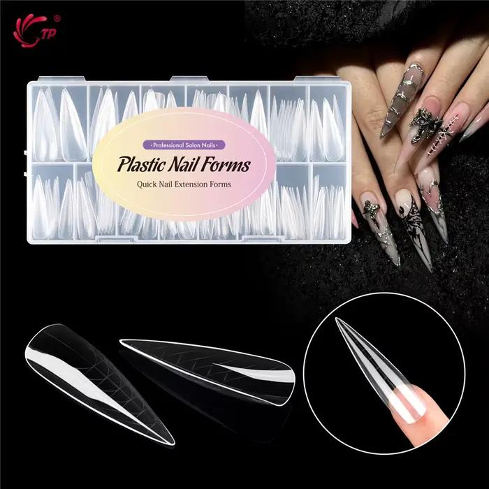 Forme d'ongle stiletto double en acrylique pour ongles artistiques et extensions de qualité professionnelle