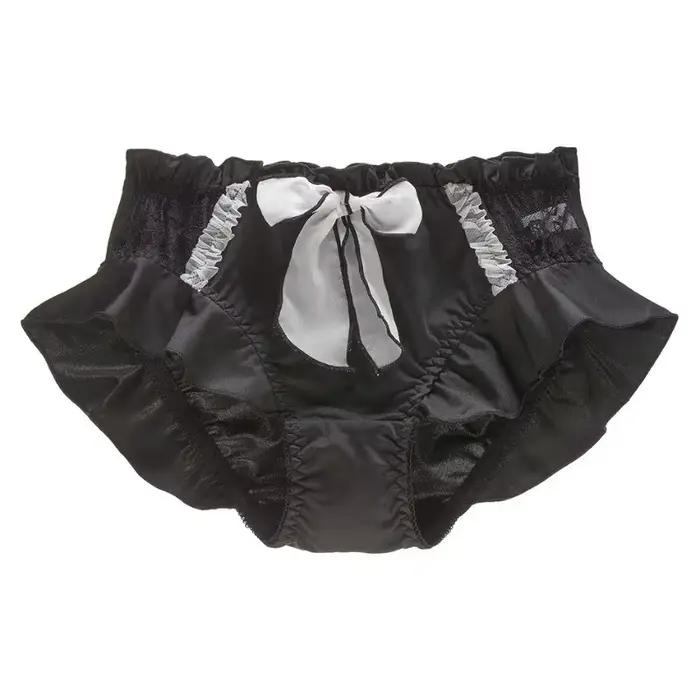 Culottes pour femmes en soie de lait, douces, mignonnes et adorables, style Lolita, avec dentelle, volants, nœuds en ruban, élastiques, respirantes, couleur bonbon