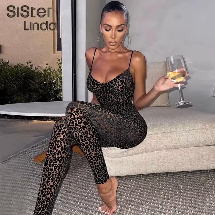 Sisterlinda - Priliehavé kombinézy s výstrihom do V pre ženy
