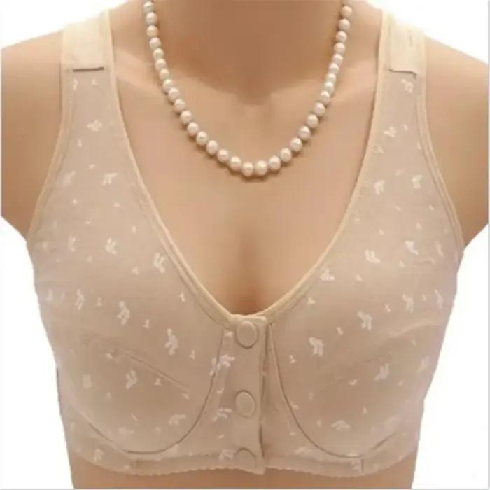 Soutien-gorge pour femmes d'âge mûr et âgées, fin, confortable, respirant, type débardeur à ouverture frontale, grande taille, sans armatures, sans rembourrage