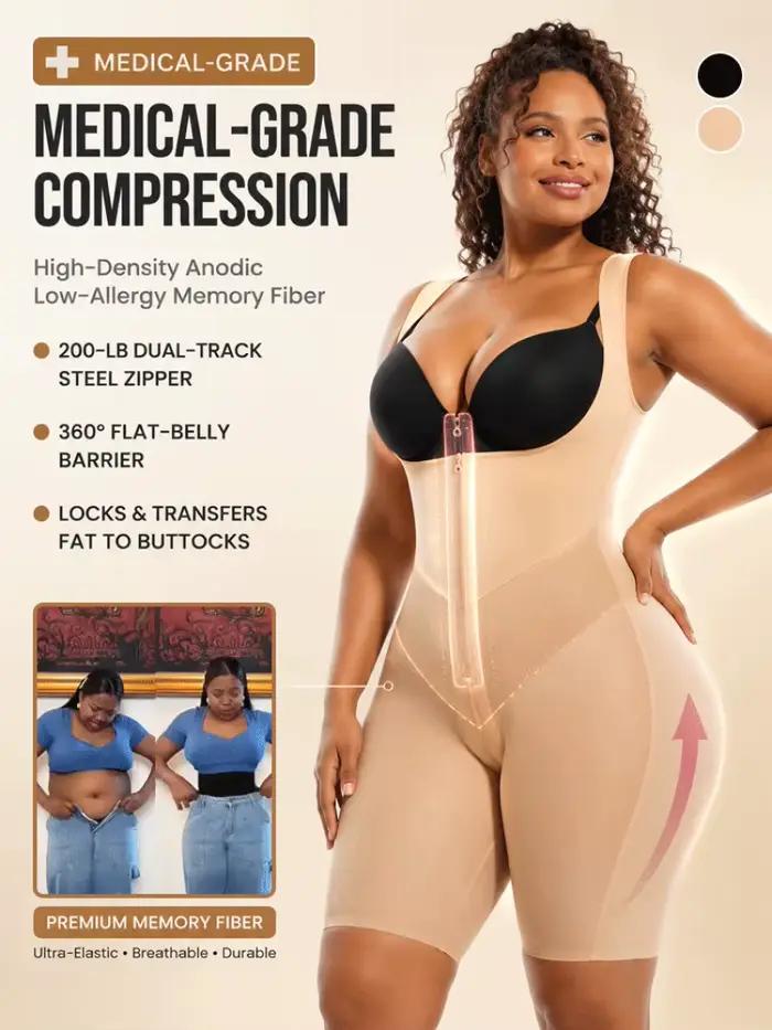 Gaine amincissante taille haute pour femme, effet ventre plat, rehausseur de fesses, serre-taille, fermeture éclair, bretelles réglables