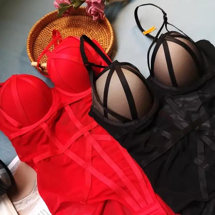 MOYISU Sexy tvarovacie body pre ženy z priehľadnej sieťoviny Lingerie Teddy s push-up podprsenkou a ramienkami špeciálna ponuka tvarovač postavy doprava zdarma