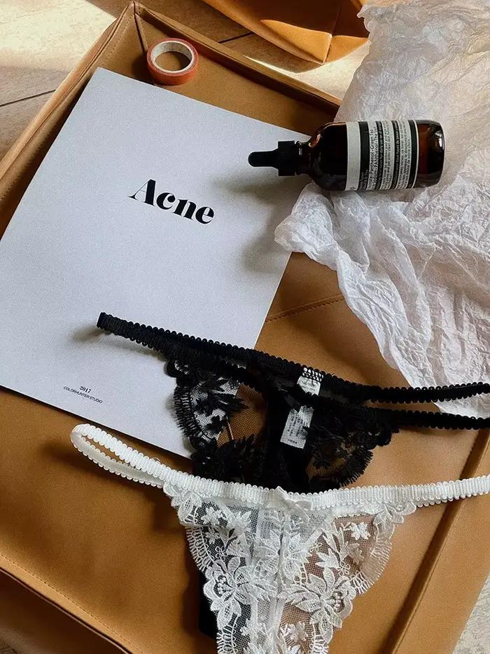 ​ ​ Tanga Dentelle Française Noël Pure Desire Transparent Fente Haute Sans Retirer Érotique T Pantalon Confort Taille S-XL ​ ​   MOYISU AB