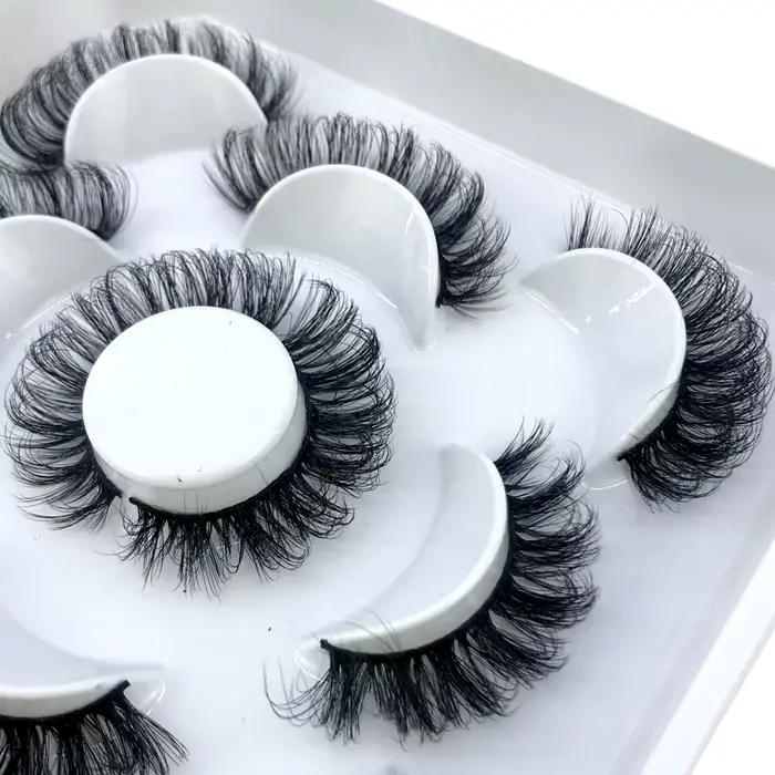 5 párov nadýchaných mihalníc 8-25mm 3D dlhé a husté prírodné umelé mihalnice z norkovej srsti veľkoobchod predajca make-up riasy
