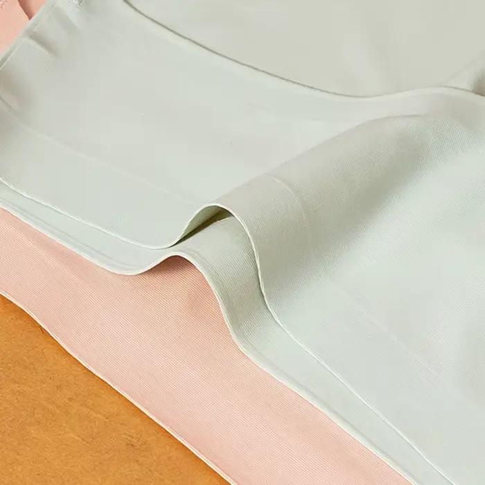 Culotte sans couture pour femme, sous-vêtement taille moyenne, couleur unie, confortable, doux, sexy, lingerie féminine