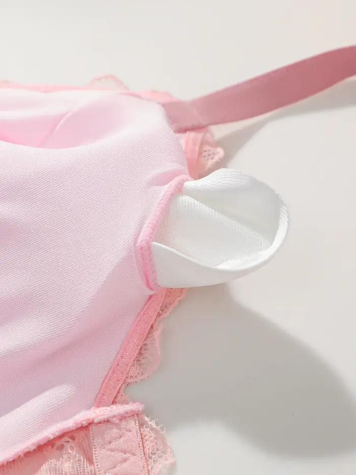Nádherná a elegantná nová podprsenka s kosticami s nastaviteľnými ružovými čipkovanými ramienkami pre študentky