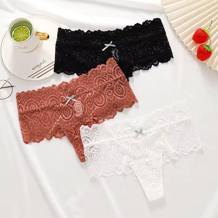Culotte en coton taille haute pour femmes, sous-vêtements féminins, string sexy, culotte en dentelle, lingerie, KnUNICEF