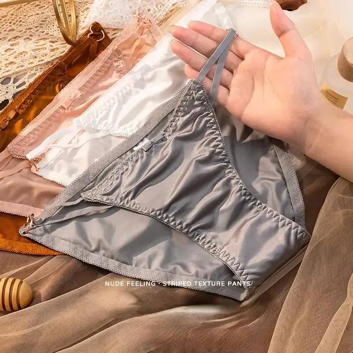 2025 nouvelle culotte de sous-vêtements pour femmes soie Satin taille basse respirant confortable slips string string caleçon Lingeries Sexy