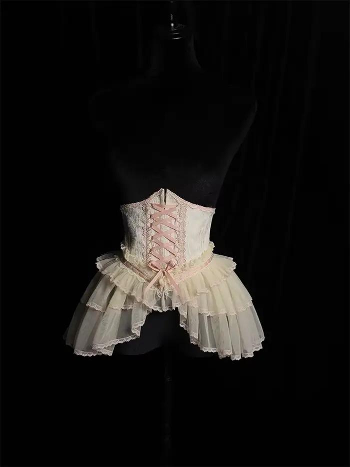~Cross~Gothic Princess Lolita Corset avec ourlet à plusieurs couches par Alice Girl PRE COMMANDE / 3 mois