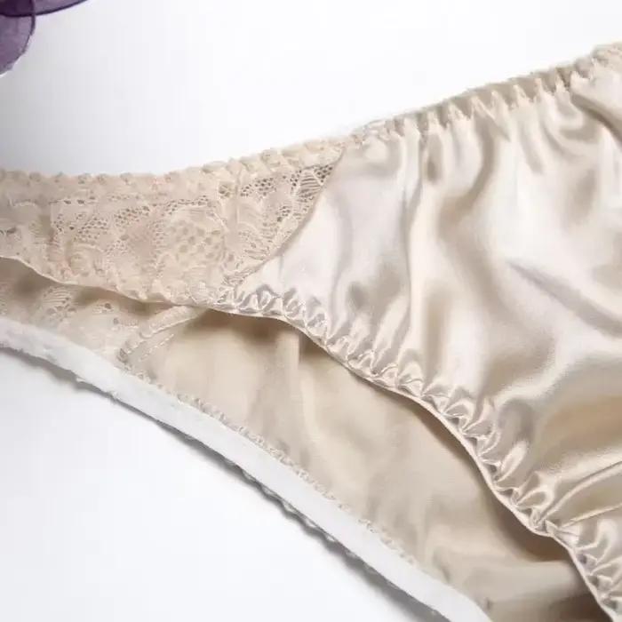 100% hodváb z moruše sexy spodná bielizeň z čipkovaného hodvábu priedušná nízka pása pohodlné slipy antibakteriálne nohavičky pre ženy
