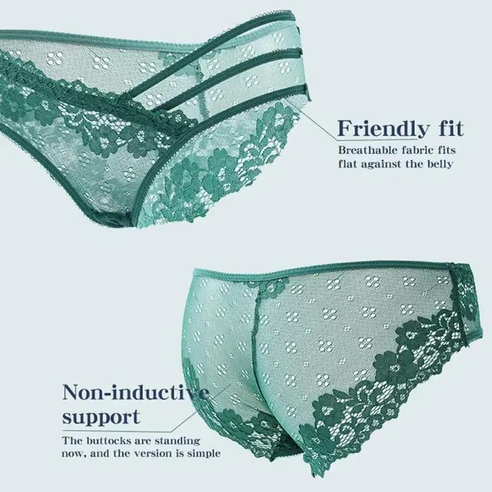 Culotte sexy en dentelle pour femmes, culotte taille basse, sangle de mode, culotte transparente creuse pour femmes, slips, sous-vêtements grande taille, sexe
