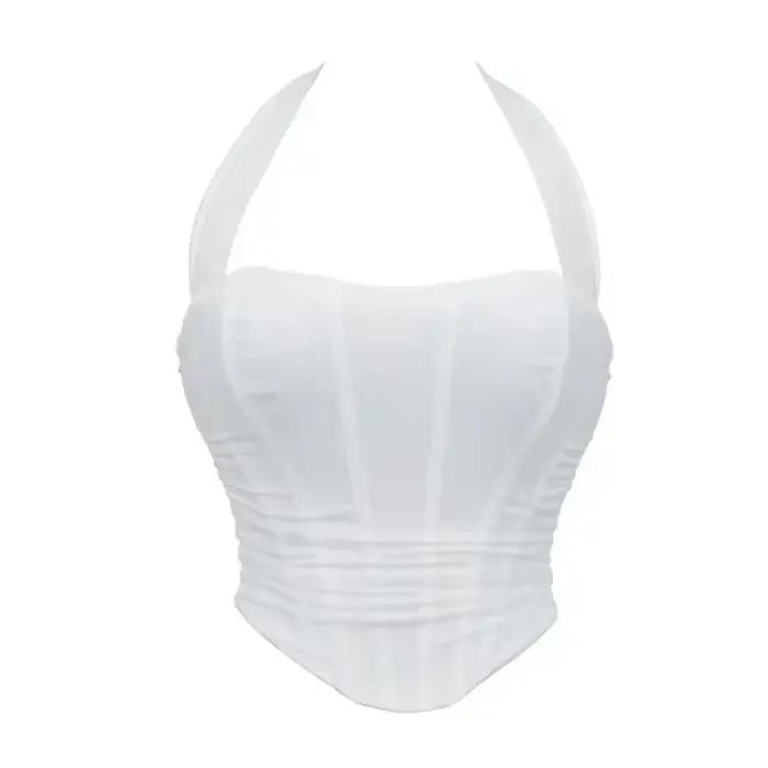 Korzátový halter crop top pre ženy
