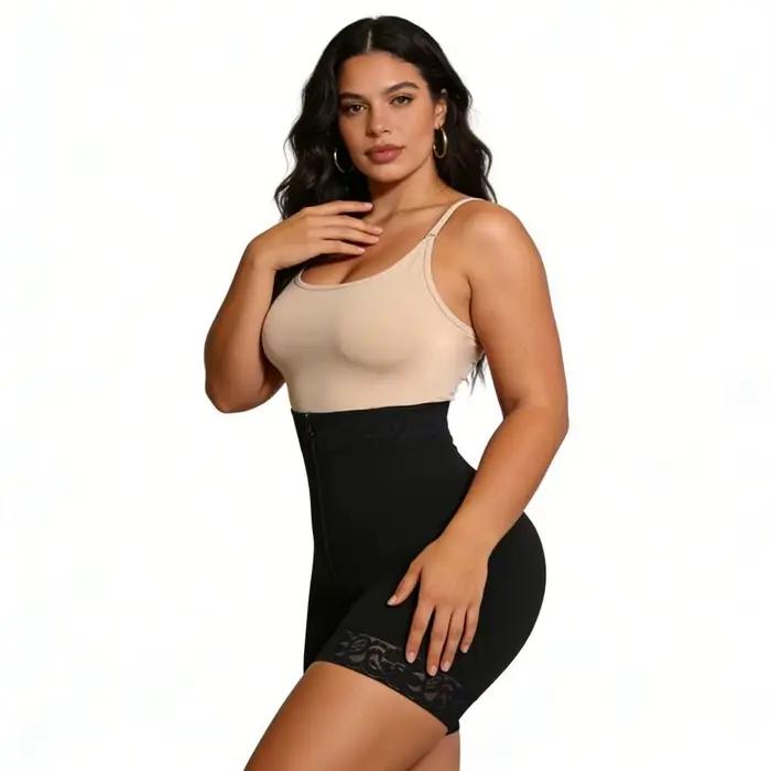 Culotte gainante taille haute post-partum sans couture, contrôle du ventre, rehausseur de fesses, fermeture éclair frontale, amincissante, pour une silhouette sablier