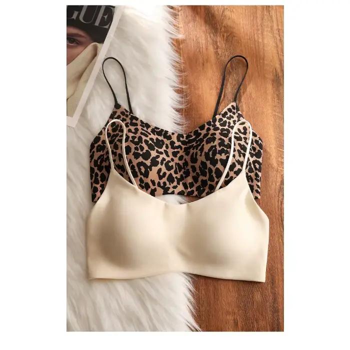 Bezšvová podprsenka s leopardím vzorom pre ženy