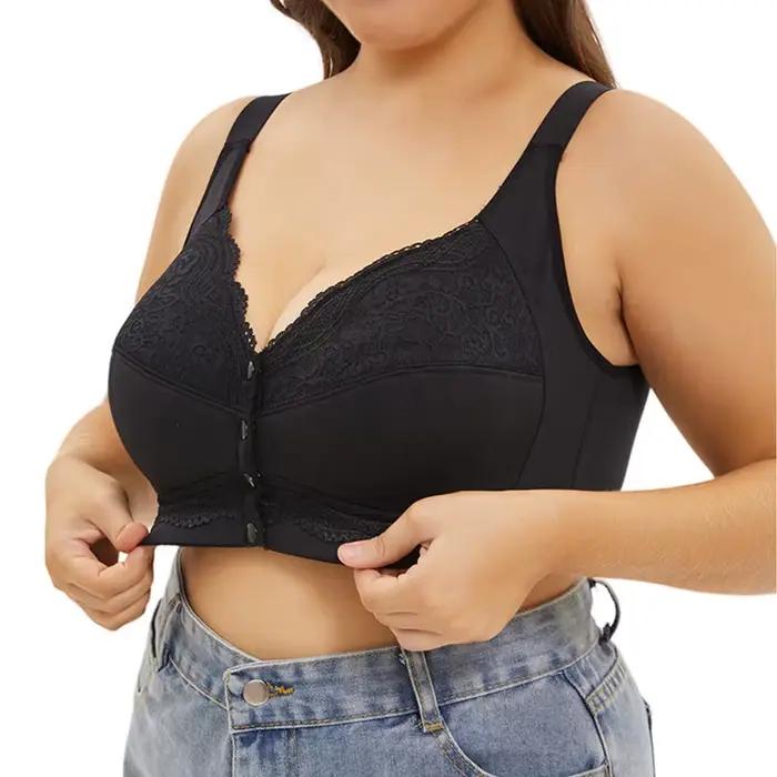 A-G Cup femmes grande taille soutien-gorge fermeture avant Push Up sans fil brassière Sexy sans fil dentelle respirant Bralette sous-vêtements Lingerie